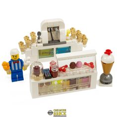 a lego kitchen with an ice cream parlor