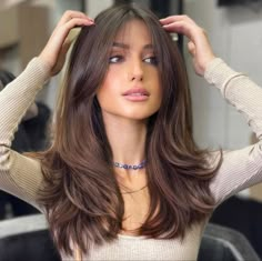 Hairstyles For Layered Hair, Long Brown Hair, Haircuts For Medium Hair, Haircuts Straight Hair, Long Hair With Bangs, Haircut For Thick Hair, Haircuts For Long Hair, Curtain Bangs, Long Hair Cuts