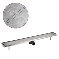 a stainless steel shelf with an oval design above it