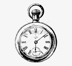 an old pocket watch with roman numerals, vintage line drawing or engraving illustration