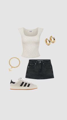 Everyday City Outfits, Black And White Outfits Skirt, Outfit Inspo Florida, Outfits To Wear On A Date Casual, Outfits For Mexico In December, Stamped Outfit, School Outfits Collage, Vogue Summer School Outfits, Spring 2025 Outfits