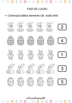 an easter themed worksheet with numbers and symbols for children to learn how to draw