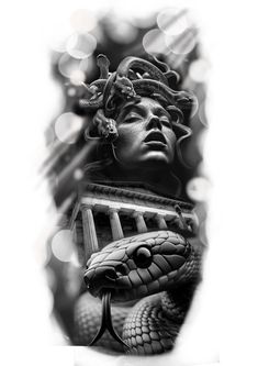 Greek God Tattoo, Animal Sleeve Tattoo, Medusa Tattoo Design, God Tattoos, Mythology Tattoos, Medusa Tattoo, Greek Tattoos, Sleeves Ideas