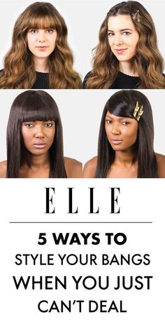 How to Style Bangs - 5 Hairstyles to Keep Your Bangs Out of Your Face Hairstyles To Hide Bangs, Bob Haircut With Bangs, Very Short Hair, Fancy Hairstyles, Trending Hairstyles