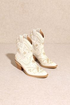 Corral Rhinestone Cowgirl Boots - Beige-Boots-Krush Kandy Rhinestone Cowgirl Boots, Wedding Cowboy Boots, Rhinestone Boots, Rhinestone Cowgirl, Western Embroidery, Ankle Cowboy Boots, White Cowboy Boots, Wedding Boots, Western Booties