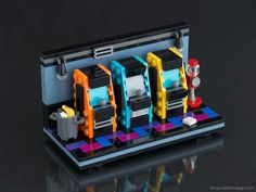 the lego model is made to look like an old school machine