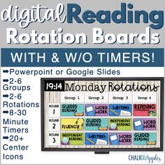 the digital reading station with two times and four minutes to go on each one page