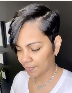 Black Pixie Haircut African Americans, Very Short Relaxed Hair, Long In Front Short In Back Hair, Styles For Short Relaxed Hair, Short Relaxed Hair Styles, Easy Hairstlyes, Black Hair Short Hairstyles, Short Relaxed Hairstyles Pixie Cuts, Chinese Bob