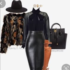 Omg This Fur Coat Is ! It’s Multicolored With Brown Black And Beige Colors .. Worn Only Once .. It’s 100% Real Fur!! Dress Up Dress Down .. Make A Fashion Statement With This Coat .. 00s Mode, Chique Outfit, Looks Pinterest, Afrikaanse Mode, Moda Chic, Modest Wear, Outfits Casuales, Boss Lady, Wearing Black