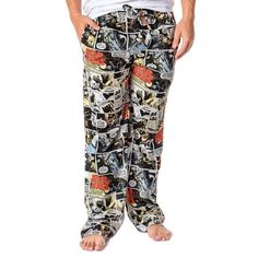 Star Wars is the ultimate saga of good vs evil and a story that will live on forever! These flannel pants have an all-over comic book style print design of classic movie scenes. These pants are made of 100% Polyester, keeping you comfy while you sleep or just lounging around. These pants are perfect with an elastic drawstring waistband, two side pockets, and a button fly. Size: M.  Color: Multicolor.  Gender: unisex.  Age Group: adult. Mens Pyjama Bottoms, Good Vs Evil, Style Flannel, Star Wars Men, Casual Chinos, Flannel Pants, Man Weave, Casual Bottoms, Comic Book Style