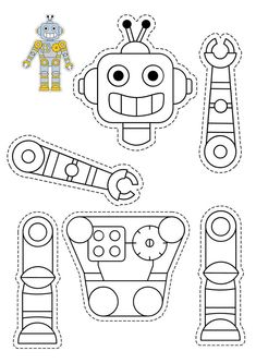 Robot Craft Preschool Art Projects, Build A Robot Printable, Robot Craft Preschool, Robot Preschool, Robots Preschool, Build A Robot, Robot Craft, Free Printable Crafts, Laser Removal