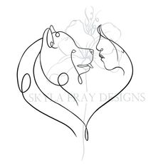 a drawing of two people kissing in the shape of a heart with flowers on it