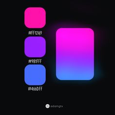 the color picker app on an iphone is highlighted in pink and blue, which includes different hues