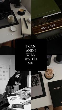 a collage of photos with the words i can and i will which me?