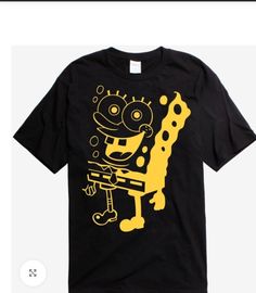 Tshirt Design Inspiration, T Shirt Image, Yellow T Shirt, Black And Yellow, Spongebob Squarepants, Quality T Shirts, Hot Topic, Black N Yellow