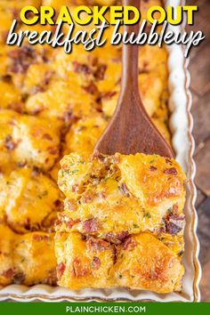 a casserole dish with cheese and bacon on top