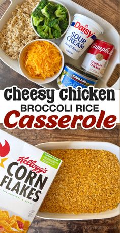 cheesey chicken broccoli rice casserole is an easy dinner recipe