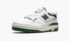 The Aime Leon Dore x New Balance 550 “Green” is one of four white-based colorways of the retro performance basketball silhouette brought back by the New York City streetwear brand in October 2020.  The 550 model originally debuted in 1989 as part of New Balance’s performance footwear program.  Never tied to one player, the shoe nonetheless remained largely unheralded, forgotten even, until Aime Leon Dore worked with New Balance to re-release it for Fall 2020.  The retro design features a mixture New Balance 350, New Balance 550 Green, New Balance 550 White Green, 550 Aime Leon Dore, Green New Balance, Looks Hippie, Basketball Silhouette, New Balance Style, Trendy Shoes Sneakers