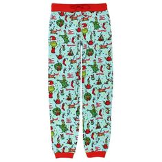 Merry Grinchmas! Whether you're naughty or nice, you'll love relaxing in these awesome men's The Grinch jogger pajama pants! These male lounge pants feature an elastic waist, double stitched hems, and graphics of your favorite Dr. Seuss characters: The Grinch as Santa, Max, and Cindy Lou Who! Each pair of Grinch lounge pants has handy pockets. These blue mens pajama bottoms are great for sleeping or lounging around after a long day at work. If you love The Christmas classic How the Grinch Stole Mens Pyjama Bottoms, Grinch Characters, Cindy Lou Who, Lounge Pajamas, Cindy Lou, Mens Holiday, Grinch Stole Christmas, Pajama Pant, Pajama Bottoms