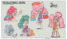 cartoon character development work for the artist