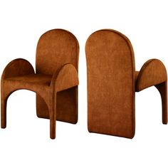 Turn your dining room into a regal haven with this Summer cognac velvet dining arm chair. Featuring a luxurious cognac velvet upholstery, this fully upholstered armchair offers comfort and support while you enjoy your meals. Its steel frame ensures durability, so you can enjoy the chair for years to come. Its arched, contemporary design is both unique and fashionable, providing your dinner guests with a conversation piece as well as a comfortable place to sit. Color: Orange. Velvet Arm Chair, Brown Armchair, Summer Dining, Upholstered Armchair, Steel Chair, Meridian Furniture, Upholstered Side Chair, Contemporary Dining, Velvet Armchair