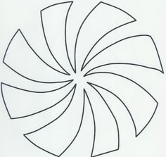 a black and white drawing of a circular object with lines going through it to the center