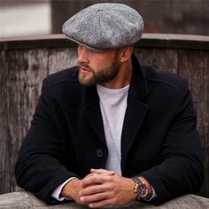 Cap style: PeakyDetails: sewn down shape memory visor, crown'sdiameter ca. 25cmLining: cottonSweatband:cottonFabric: Harris Tweed (100% wool) Peaky Blinders Series, Fiddler Cap, John Douglas, Safari Hat, Black Herringbone, Trilby Hat, Grey Herringbone, Wool Overcoat, Vintage Biker