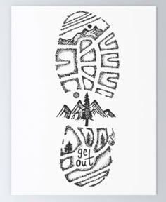 an image of someone's feet with the words go out on them in black ink