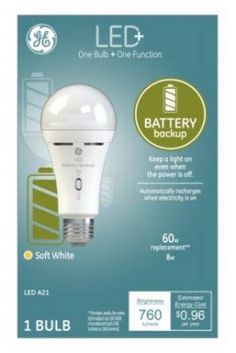 the light bulb is white and has an energy saving feature on it's packaging