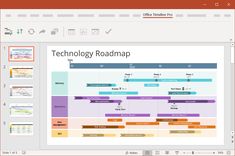 a screenshot of the technology roadmap screen in powerpoint with text and diagrams