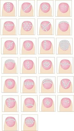 Gem placement Ongles Bling Bling, Diy Rhinestone Nails, Rhinestone Nail Art, Unghie Nail Art, Nails Design With Rhinestones, Nail Styles, Toe Nail Designs, Nail Art Rhinestones, Nail Art Ideas