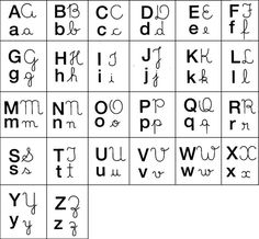 an old english alphabet is shown in black and white, with the letters below it