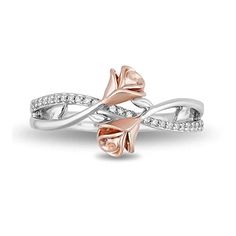 14K Rose Gold over Sterling Silver 1/10 Cttw Belle Rose Fashion Ring Enchanted Disney, Enchanted Disney Fine Jewelry, Disney Fine Jewelry, Disney Belle, Flower Engagement, Rose Fashion, Jewelry Roll, Flower Engagement Ring, Diamond Fashion Rings