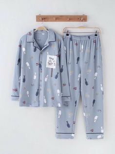 Celana Jogger Wanita, Pajamas Men, Night Suit For Women, Button Up Pajamas, Sleepwear Fashion