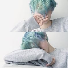 vibrant locks // hair // colour // hair dye // bright // aesthetic // grunge // pastel // green // blue // pale Hairstyle Idea, Pastel Hair, Hair Maintenance, Green Hair, Curled Hairstyles, Pretty Hairstyles, Blue And Green, Blue Hair