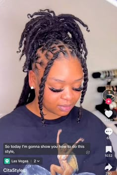 Locs Hairstyles For Women Down, Loc Styles Birthday, Short Locs Half Up Half Down, Easy Retwist Locs Style, Loc Hairstyles Updo, Half Up Half Down Loc Styles Women, Edges On Locs, Flat Twist On Locs, Loc Styles Shoulder Length