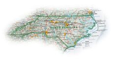 a map of the state of north carolina with all roads and major cities on it