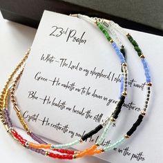 23rd Psalm Bracelet Religious Jewelry Confirmation Gift - Etsy Psalm 23 Bracelet Diy, 23rd Psalm Bracelet, Scripture Bracelet Diy, Confirmation Gifts For Girls Catholic, Diy Christian Jewelry, Blessing Bracelet Diy, Christian Bracelets Diy, Diy Christian Gift, Christian Beaded Bracelets