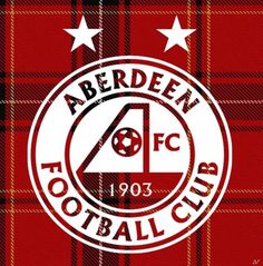 a red tartan with white stars and the words aberedean football club on it