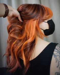 30 Gorgeous Hair Colors That Will Make You Look Younger Magical Hair Color, Orange Color Hair Ideas, Cool Orange Hair, Fashion Color Ideas Hair, Red Hair With Orange Underneath, Fall Inspired Hair Color Brunettes, Red Hair With Pops Of Color, Spicy Auburn Hair Color, Fall Vivid Hair Color For Brunettes