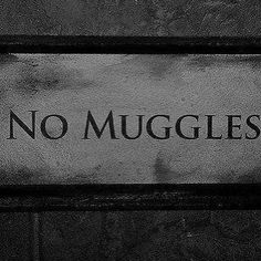 there is a sign that says no muggles on it