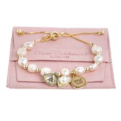 This elegant freshwater pearl slider bracelet is simple yet stunning. - Gold plated - Pearl - the stone of beauty, wisdom, purity and calm - Oyster charm represents beauty from within - 6mm beads   Comes in our beautiful Charms Embellishments gift box. NATURAL GEMSTONE DISCLAIMER Because gemstones are natural materials, each stone is unique, therefore stone colours may vary slightly from piece to piece. This adds to the jewellery's beauty. All properties attributed to the gemstone jewellery sold by Charms Embellishments are based on ancient folklore and traditions. these products are not intended to diagnose, treat or prevent any illness or replace medical advice. Bracelets Crystal, Stacking Bracelets, Oyster Bracelet, Bracelet Crystal, Gemstone Beaded Bracelets, Gemstone Jewellery, Cluster Earrings, Crystal Bracelet, Bracelet Gold