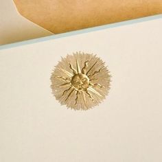 Gold Sunburst Notecards #interiordesignerlogo #travail Gold Sunburst, Hand Lines, Illustration Styles, Letterpress Stationery, Online Logo Design, Oyster Bay, Visual Branding, Envelope Design, Holiday Invitations