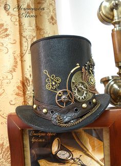 Steampunk hat Steam Punk Diy, Steampunk Kunst, Steampunk Top, Mode Steampunk, Steampunk Crafts