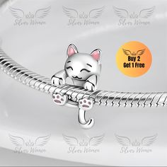 Buy 2 charms, get 1 charm free 🎁 The charms are certified and marked S925. 🥇 Cat charm for pandora bracelets. Charm fits most European brand charm bracelets and bangles. It will also fit 3 mm European snake-chain charm bracelets. Hole- 4.5 mm approximately. Safe shopping. Fast delivery. Happy customers. 925 Sterling Silver Charms. https://www.etsy.com/shop/silverwomenshop If you have any questions about our items or your order, please feel free to contact us anytime. Our 24/7 customer support Pandora Cat Charm, Charms For Pandora Bracelet, Silver Pandora Charms, Pandora Bracelet Silver, Charms Pandora, Bracelet Pandora, Charm Collection, Sterling Silver Charms, Pandora Bracelet Charms