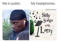 two different pictures with the same person in headphones