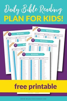 the daily bible reading plan for kids with free printables to help them read