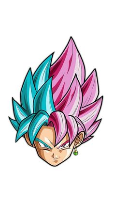 an image of a cartoon character with pink hair and blue eyes, looking to the side