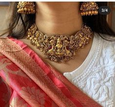 Lakshmi Temple, Indian Jewelry Set, Wedding Jewellery Designs, Temple Jewelry Necklace, Indian Wedding Jewelry Sets, Gold Temple Jewellery, Antique Necklaces Design, Choker Necklace Designs, Indian Bridal Jewelry Sets