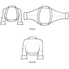 the front and back views of a shirt, with long sleeves on each side is shown